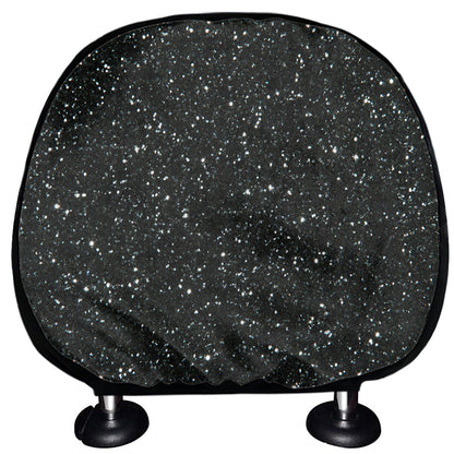 Black Glitter Artwork Print (NOT Real Glitter) Car Headrest Covers