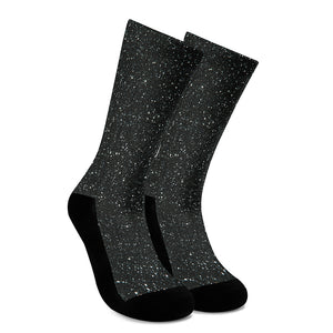 Black Glitter Artwork Print (NOT Real Glitter) Crew Socks