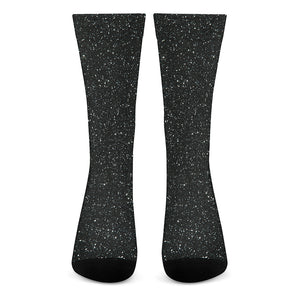 Black Glitter Artwork Print (NOT Real Glitter) Crew Socks