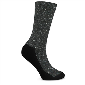 Black Glitter Artwork Print (NOT Real Glitter) Crew Socks