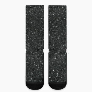 Black Glitter Artwork Print (NOT Real Glitter) Crew Socks