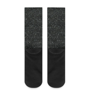 Black Glitter Artwork Print (NOT Real Glitter) Crew Socks