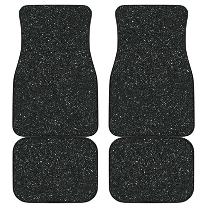 Black Glitter Artwork Print (NOT Real Glitter) Front and Back Car Floor Mats