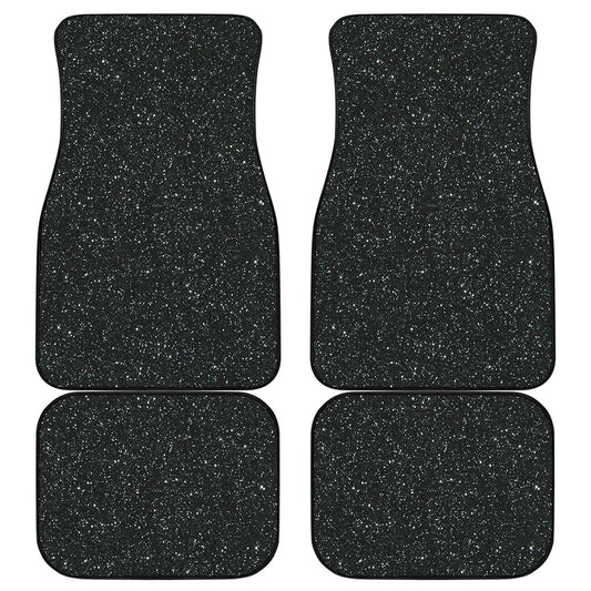Black Glitter Artwork Print (NOT Real Glitter) Front and Back Car Floor Mats