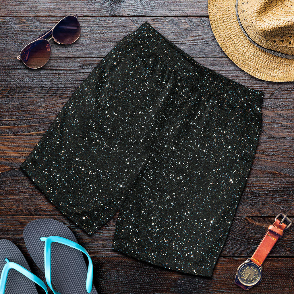 Black Glitter Artwork Print (NOT Real Glitter) Men's Shorts