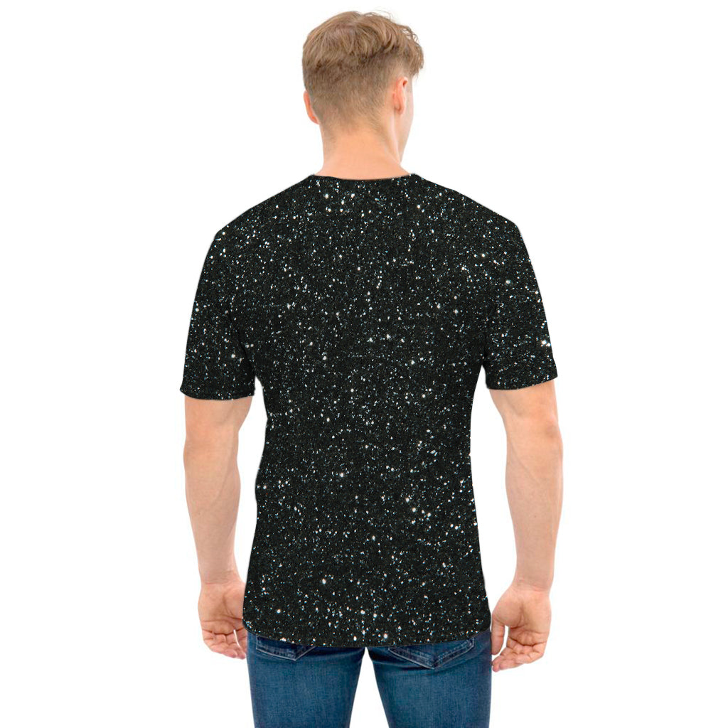 Black Glitter Artwork Print (NOT Real Glitter) Men's T-Shirt