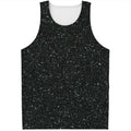 Black (NOT Real) Glitter Print Men's Tank Top