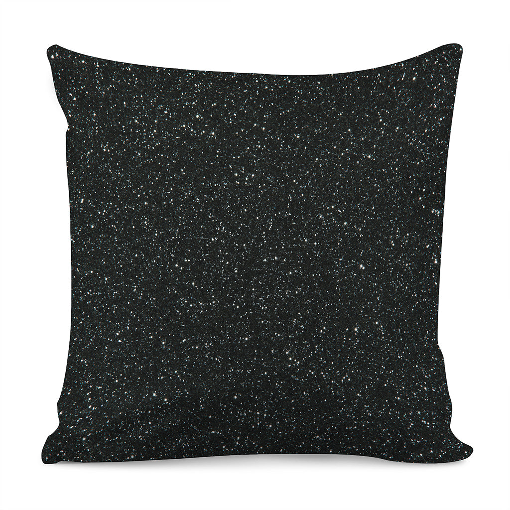 Black Glitter Artwork Print (NOT Real Glitter) Pillow Cover