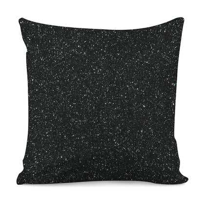 Black Glitter Artwork Print (NOT Real Glitter) Pillow Cover