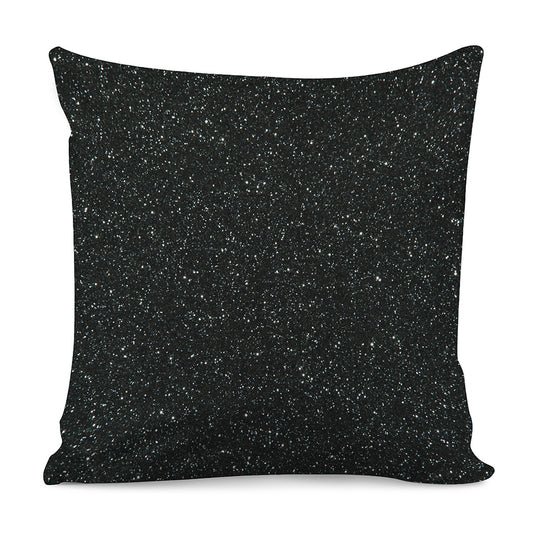 Black Glitter Artwork Print (NOT Real Glitter) Pillow Cover