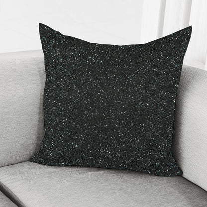 Black Glitter Artwork Print (NOT Real Glitter) Pillow Cover