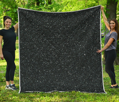 Black Glitter Artwork Print (NOT Real Glitter) Quilt