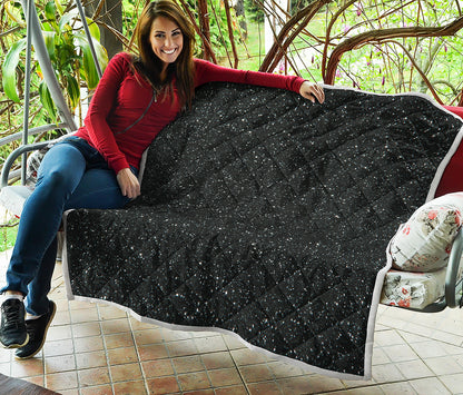 Black Glitter Artwork Print (NOT Real Glitter) Quilt