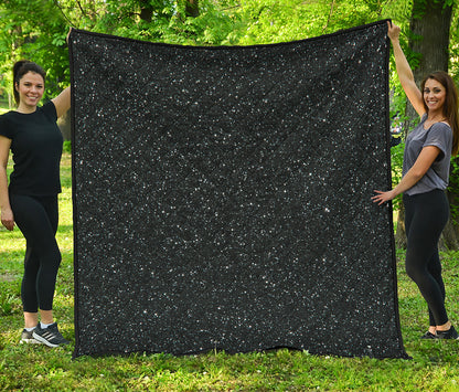 Black Glitter Artwork Print (NOT Real Glitter) Quilt