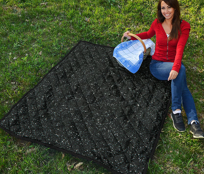 Black Glitter Artwork Print (NOT Real Glitter) Quilt