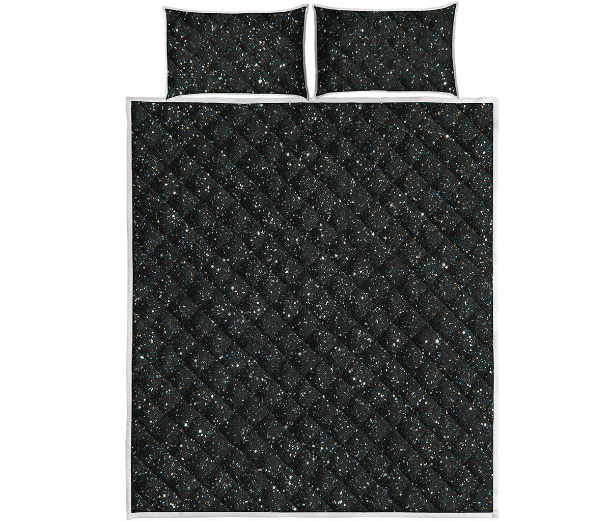 Black Glitter Artwork Print (NOT Real Glitter) Quilt Bed Set