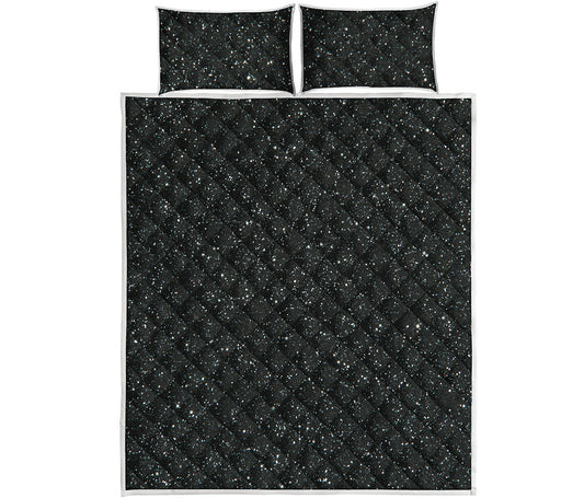Black Glitter Artwork Print (NOT Real Glitter) Quilt Bed Set