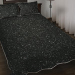 Black Glitter Artwork Print (NOT Real Glitter) Quilt Bed Set