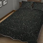Black Glitter Artwork Print (NOT Real Glitter) Quilt Bed Set
