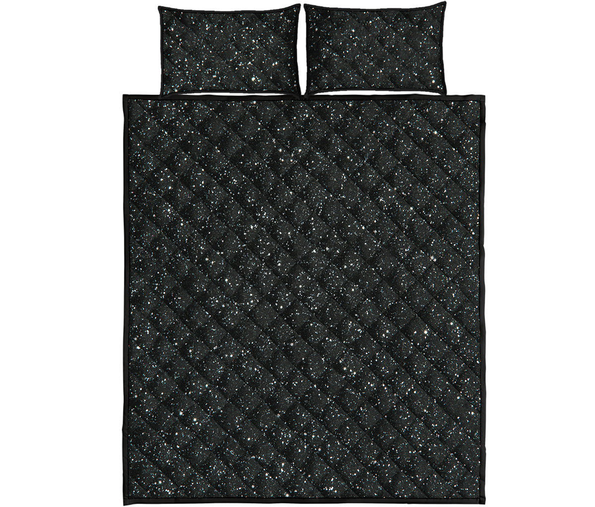 Black Glitter Artwork Print (NOT Real Glitter) Quilt Bed Set