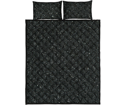 Black Glitter Artwork Print (NOT Real Glitter) Quilt Bed Set