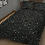 Black Glitter Artwork Print (NOT Real Glitter) Quilt Bed Set