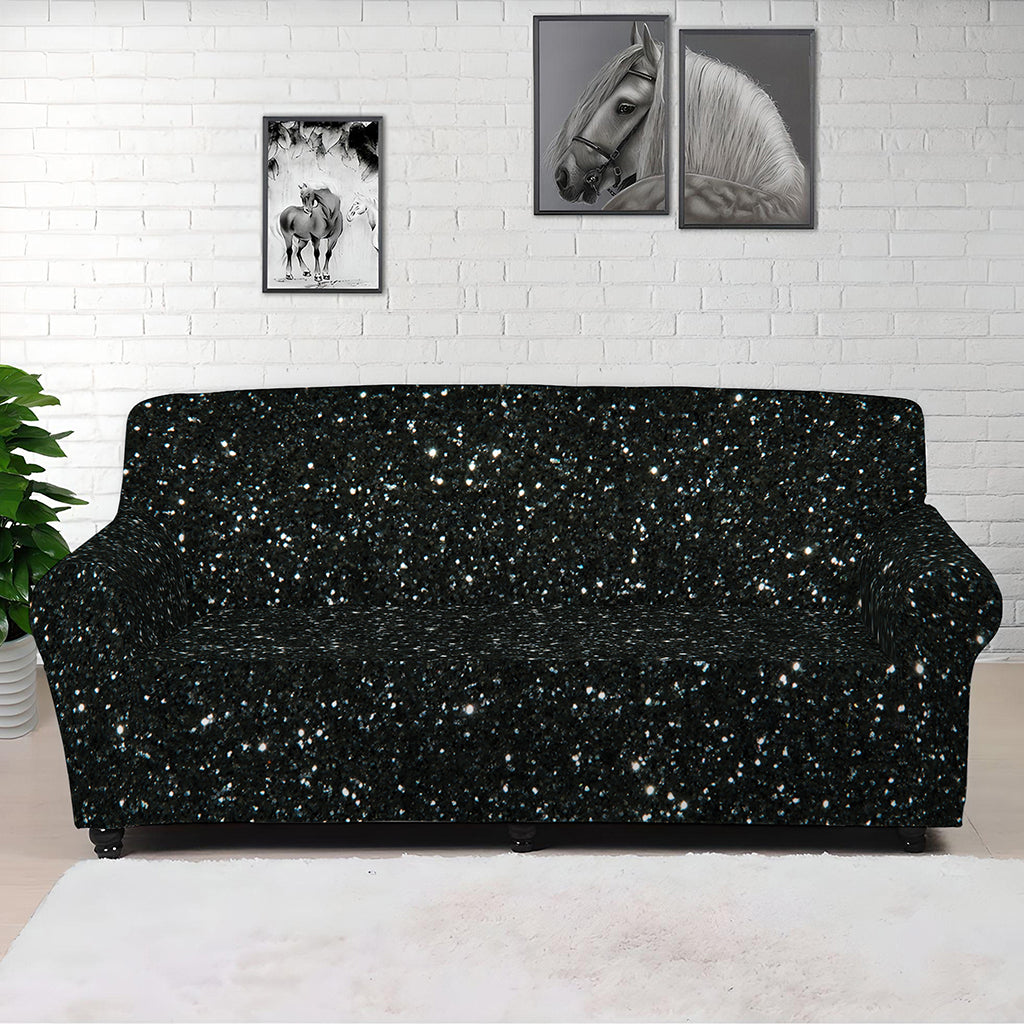 Black Glitter Artwork Print (NOT Real Glitter) Sofa Cover