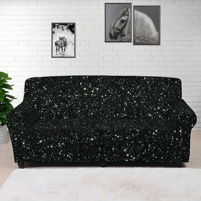Black Glitter Artwork Print (NOT Real Glitter) Sofa Cover