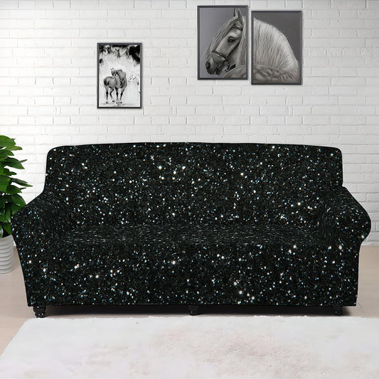 Black Glitter Artwork Print (NOT Real Glitter) Sofa Cover