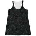 Black (NOT Real) Glitter Print Women's Racerback Tank Top