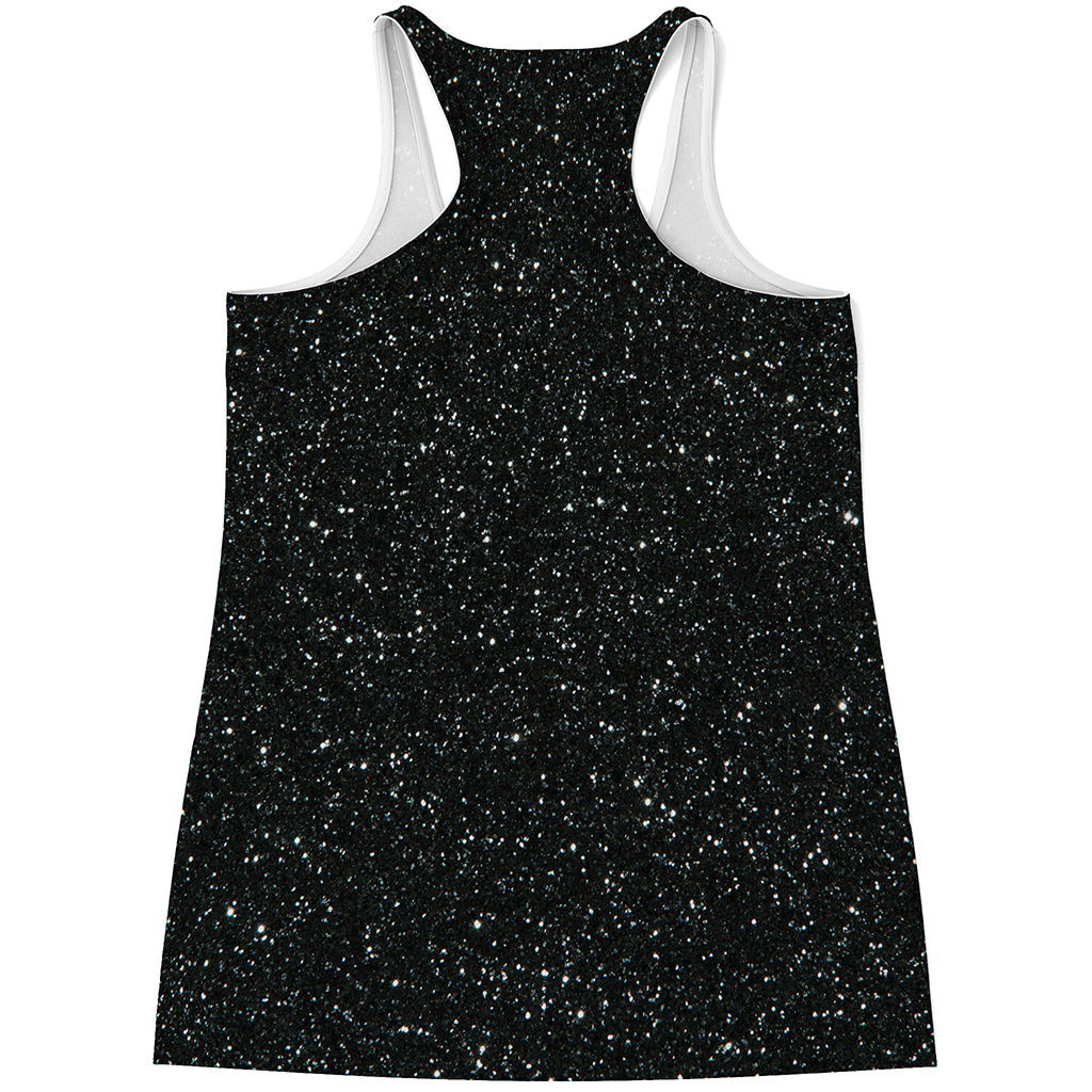 Black Glitter Artwork Print (NOT Real Glitter) Women's Racerback Tank Top