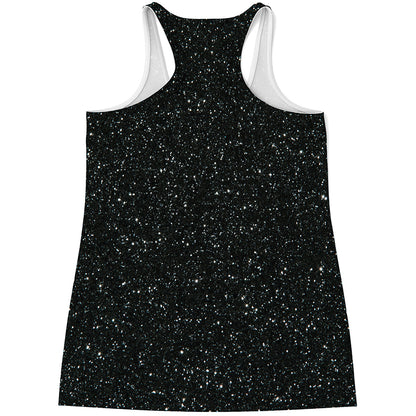 Black Glitter Artwork Print (NOT Real Glitter) Women's Racerback Tank Top