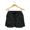 Black (NOT Real) Glitter Print Women's Shorts