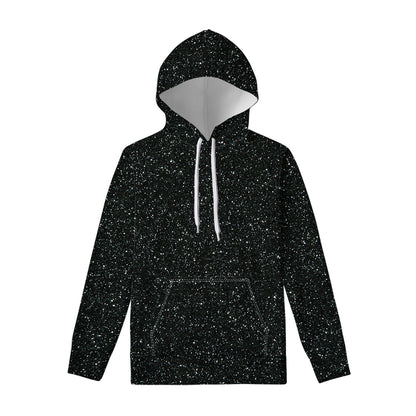 Black Glitter Artwork Print Pullover Hoodie