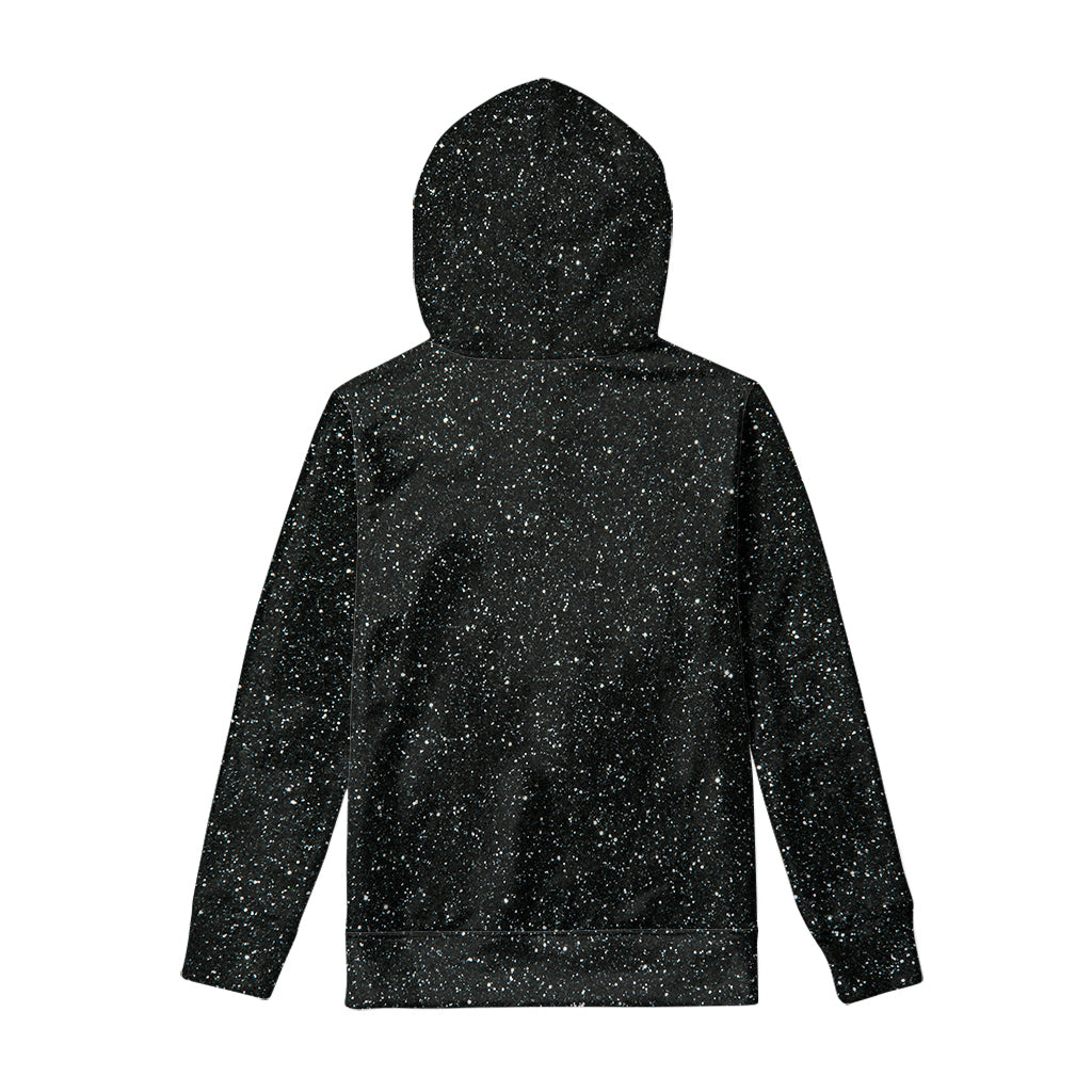 Black Glitter Artwork Print Pullover Hoodie