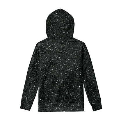 Black Glitter Artwork Print Pullover Hoodie