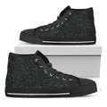 Black (NOT Real) Glitter Print Black High Top Sneakers