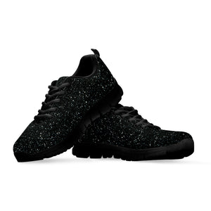 Black Glitter Texture Print Black Sneakers