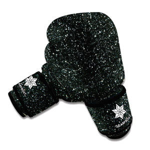 Black Glitter Texture Print Boxing Gloves