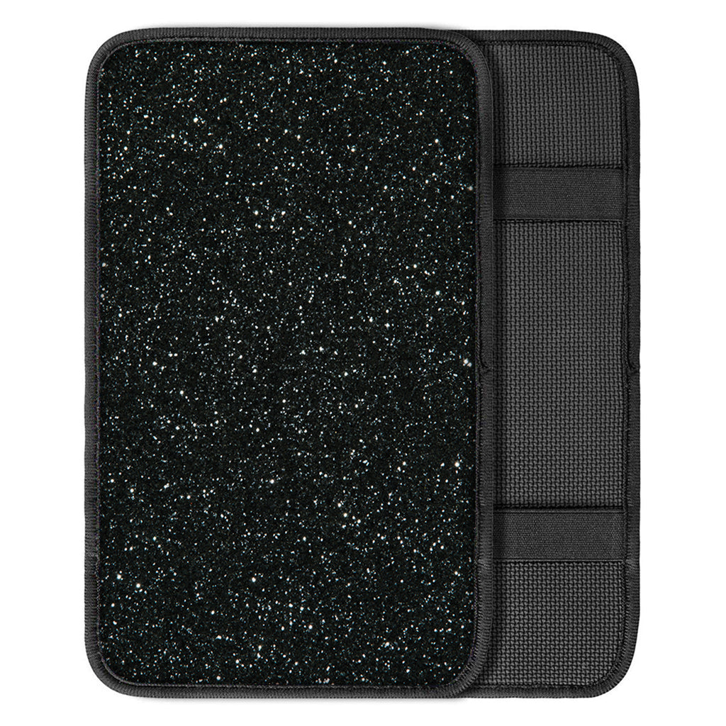 Black Glitter Texture Print Car Center Console Cover