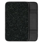 Black Glitter Texture Print Car Center Console Cover