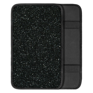 Black Glitter Texture Print Car Center Console Cover