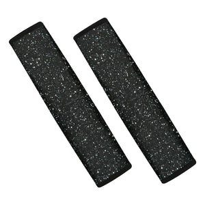 Black Glitter Texture Print Car Seat Belt Covers