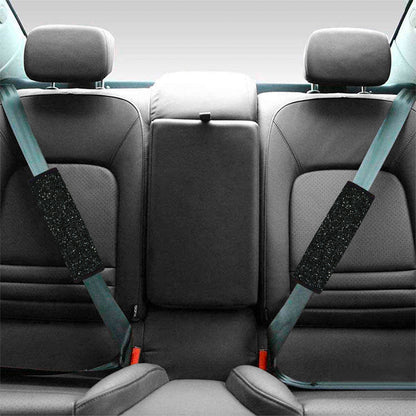 Black Glitter Texture Print Car Seat Belt Covers