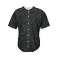 Black (NOT Real) Glitter Print Men's Baseball Jersey