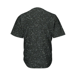 Black Glitter Texture Print Men's Baseball Jersey