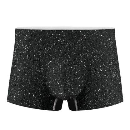Black Glitter Texture Print Men's Boxer Briefs