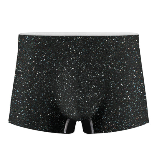 Black Glitter Texture Print Men's Boxer Briefs