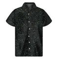Black (NOT Real) Glitter Print Men's Short Sleeve Shirt