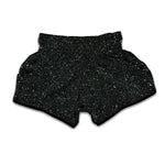 Black Glitter Texture Print Muay Thai Boxing Shorts